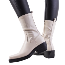 Botines marisa beige tacón