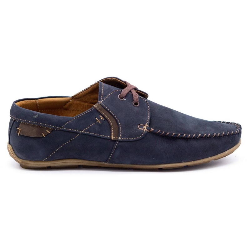 Olivier Mocasines hombre piel 297 azul marino marrón