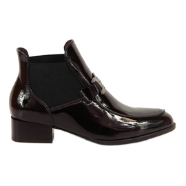 Black Potocki Botines Chelsea lacados en negro para mujer