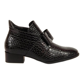 Botas de mujer Botines Jodhpur con lazo Potocki negro lacado
