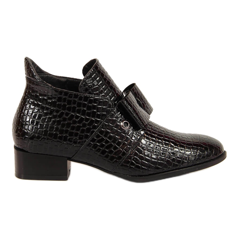 Botas de mujer Botines Jodhpur con lazo Potocki negro lacado