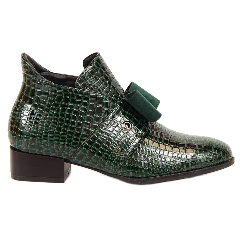 Botas de mujer Botines Jodhpur con lazo Potocki lacado en verde