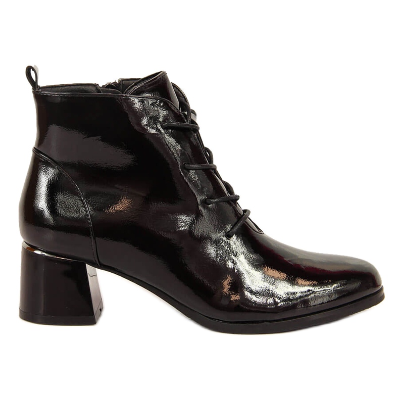 Botas de mujer, con cordones aislantes lacados en negro Potocki