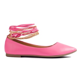 Bailarinas de mujer Shelovet rosas con cadenas rosado