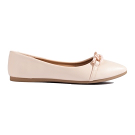 W. Potocki Bailarinas de mujer beige con cadena Potocki en punta W. Potocki Bailarinas de mujer beige con cadena Potocki en punta