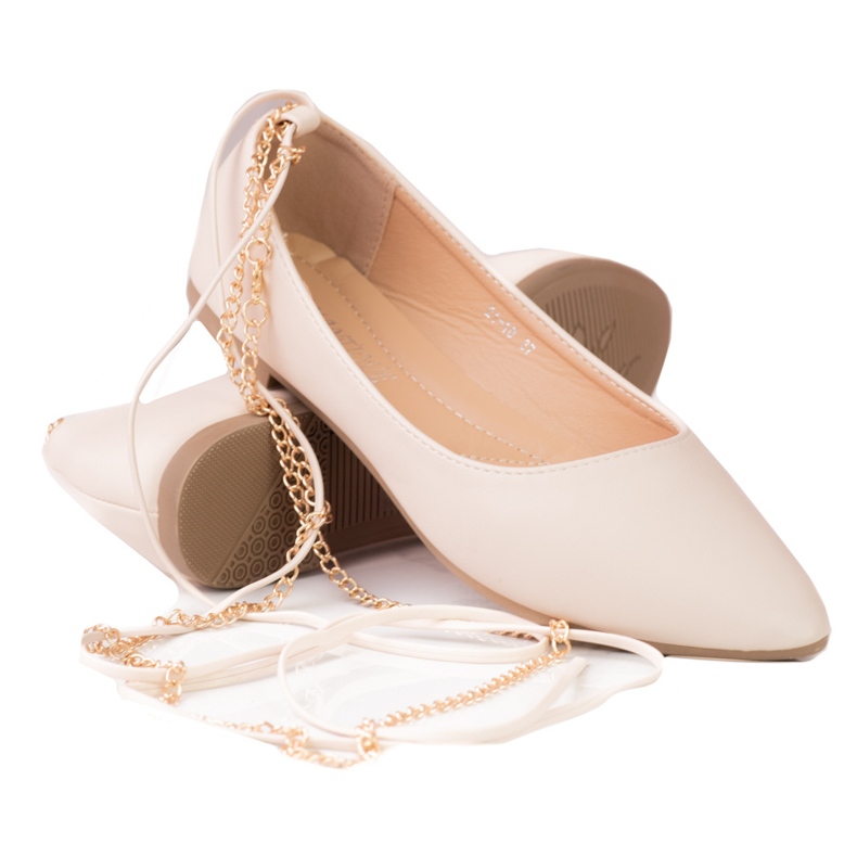 Bailarinas mujer Shelovet beige con cadenas Bailarinas mujer Shelovet beige con cadenas
