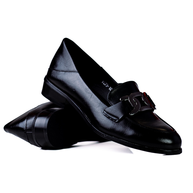 Mocasines mujer elegantes con cadena Vinceza negro