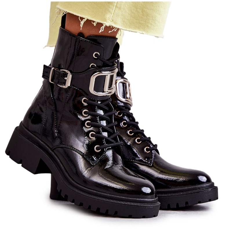 PG1 Botas Lacadas Cálidas Mujer Negro Costello