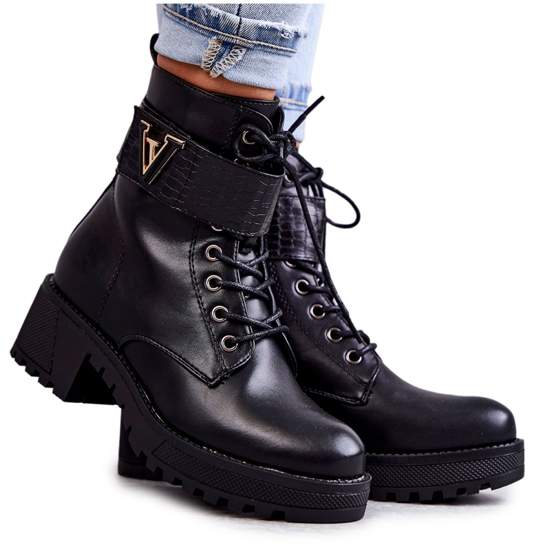 PG1 Botas De Cuero Con Calentamiento Ramsey Negro PG1 Botas De Cuero Con Calentamiento Ramsey Negro