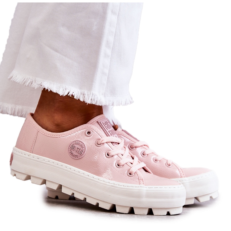 Deportivas Lacadas de Moda Big Star KK274047 Rosa rosado
