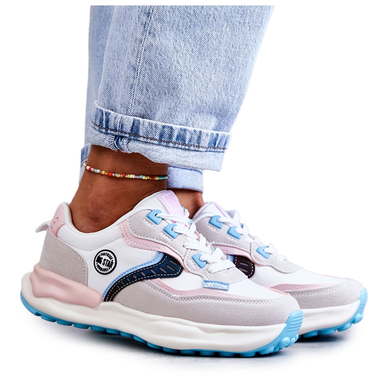 Deportivas deportivas mujer Big Star KK274097 Blanco-Rosa rosado gris