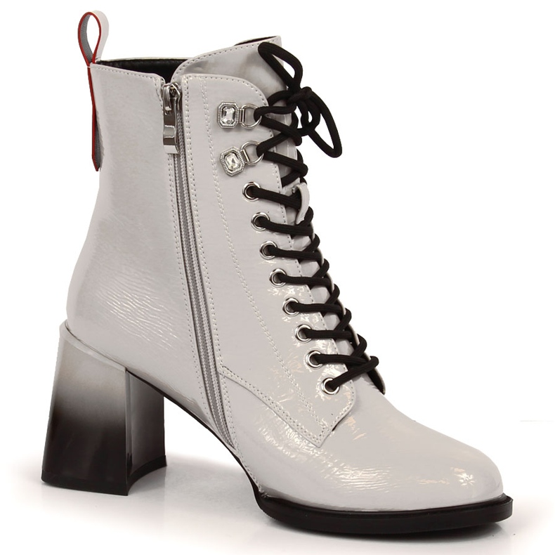 S.Barski Botas lacadas sobre poste, gris cálido S. Barski