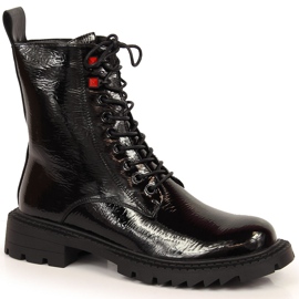 S.Barski Botas con aislamiento de charol negro de S. Barski