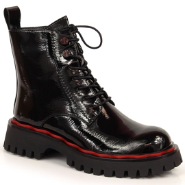 S.Barski Botas con aislamiento de charol negro de S. Barski