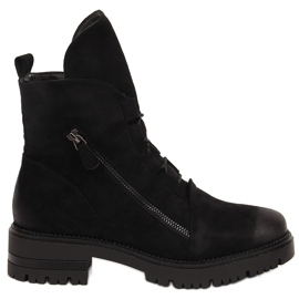 Botas negras de mujer con cremallera, Potocki negro