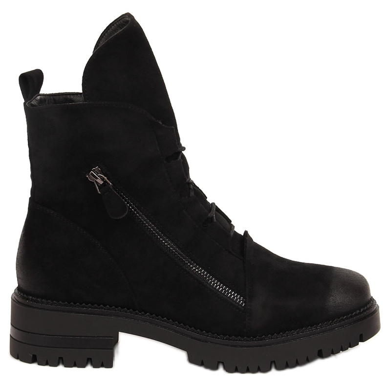Botas negras de mujer con cremallera, Potocki negro