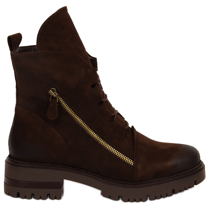 Botas marrones de mujer con cremallera, Potocki marrón Botas marrones de mujer con cremallera, Potocki marrón