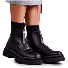 Botas tipo calcetín de mujer con cremallera Black Shelter negro