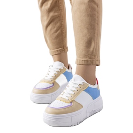 Deportivas blancas de mujer Mandib beige