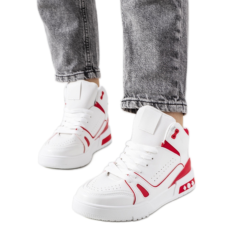 Zapatillas tobilleras rojas Grandis blanco rojo