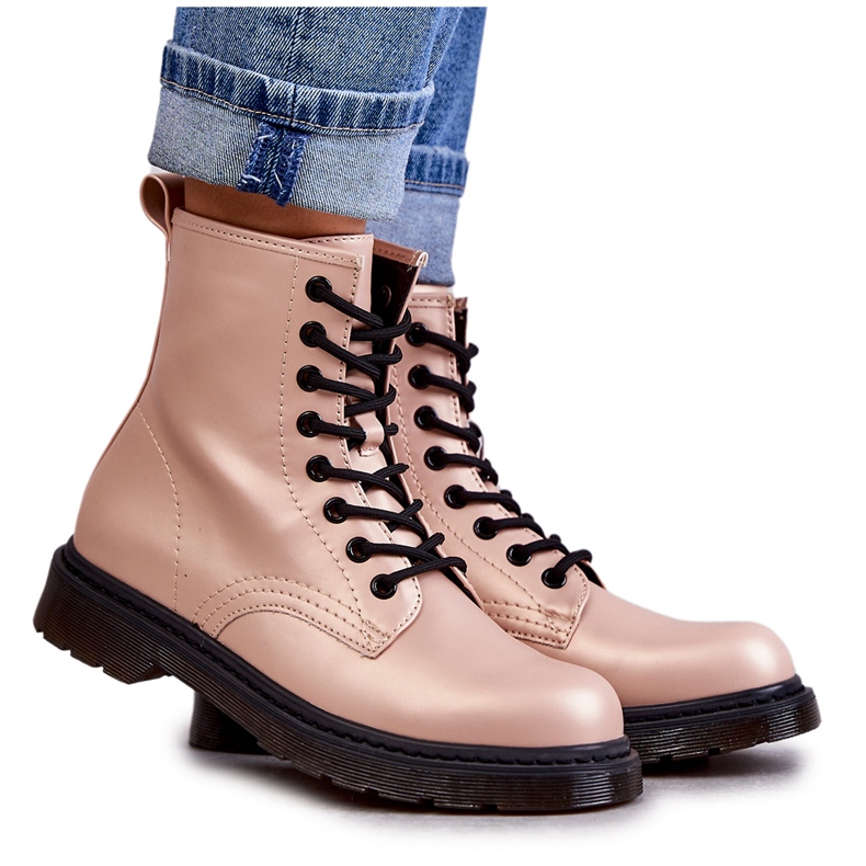 PG1 Botines Mujer Atados Rosa Lavita rosado