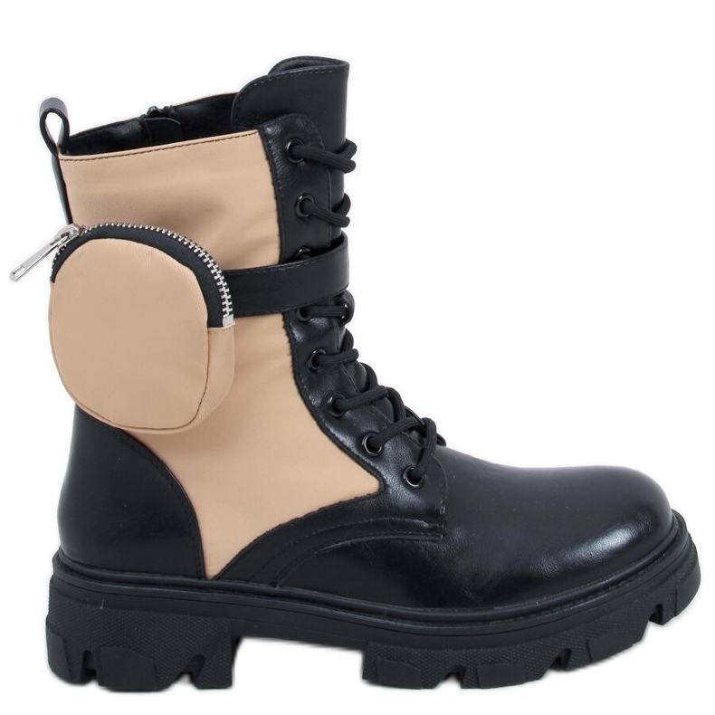 PA1 Botas con cordones Victor Beige negro