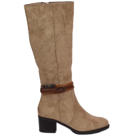 Botas Jezzi mujer beige ante cálido