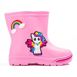 Shelovet botas de lluvia bajas para niñas, rosa claro rosado