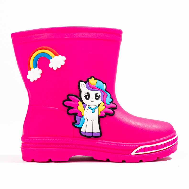 Shelovet botas de lluvia bajas para niñas rosa rosado