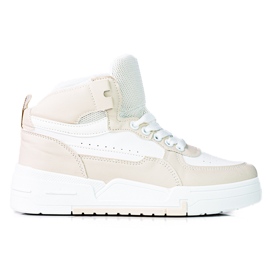 Zapatillas deportivas Shelovet para mujer con parte superior alta, beige