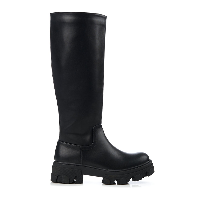 Botas clásicas de mujer en la plataforma Shelovet. negro