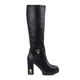 Botas de mujer en un puesto alto Shelovet negro
