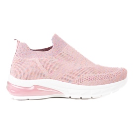 W. Potocki Rosa, deportivas de mujer, zapatillas Potocki, tejido con purpurina. rosado
