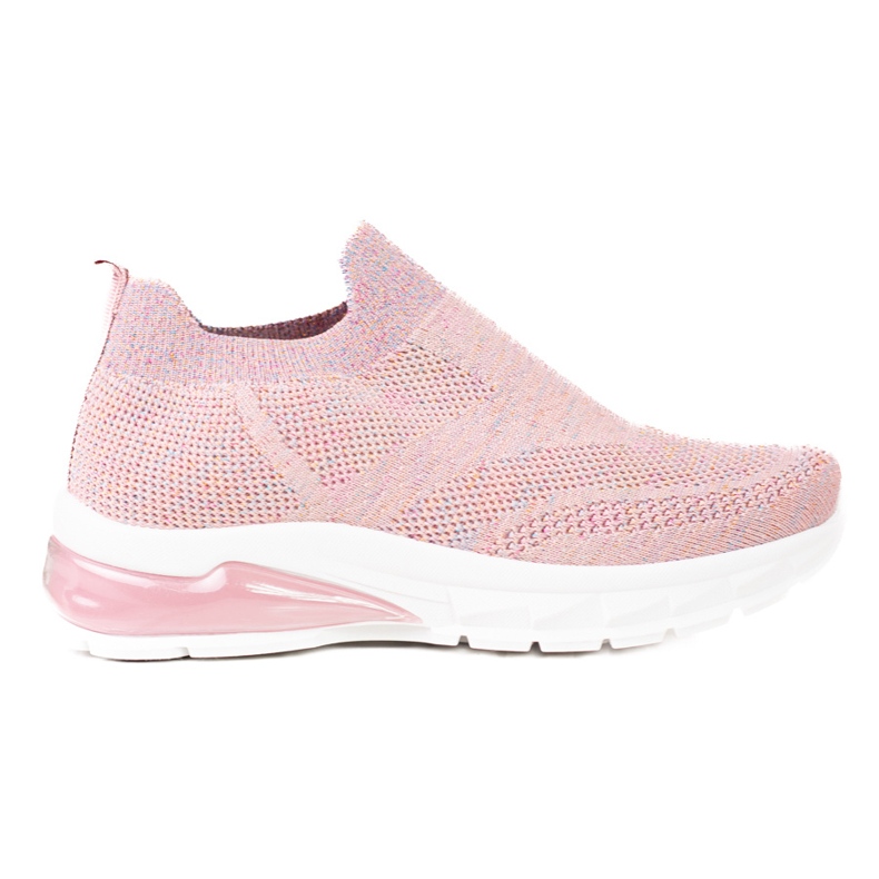 W. Potocki Rosa, deportivas de mujer, zapatillas Potocki, tejido con purpurina. rosado