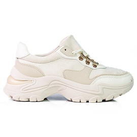 Zapatillas de mujer con suela gruesa Shelovet beige.