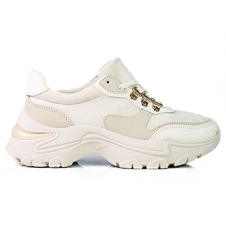 Zapatillas de mujer con suela gruesa Shelovet beige.