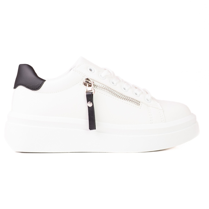 Deportivas de mujer Shelovet blancas con cremallera decorativa blanco