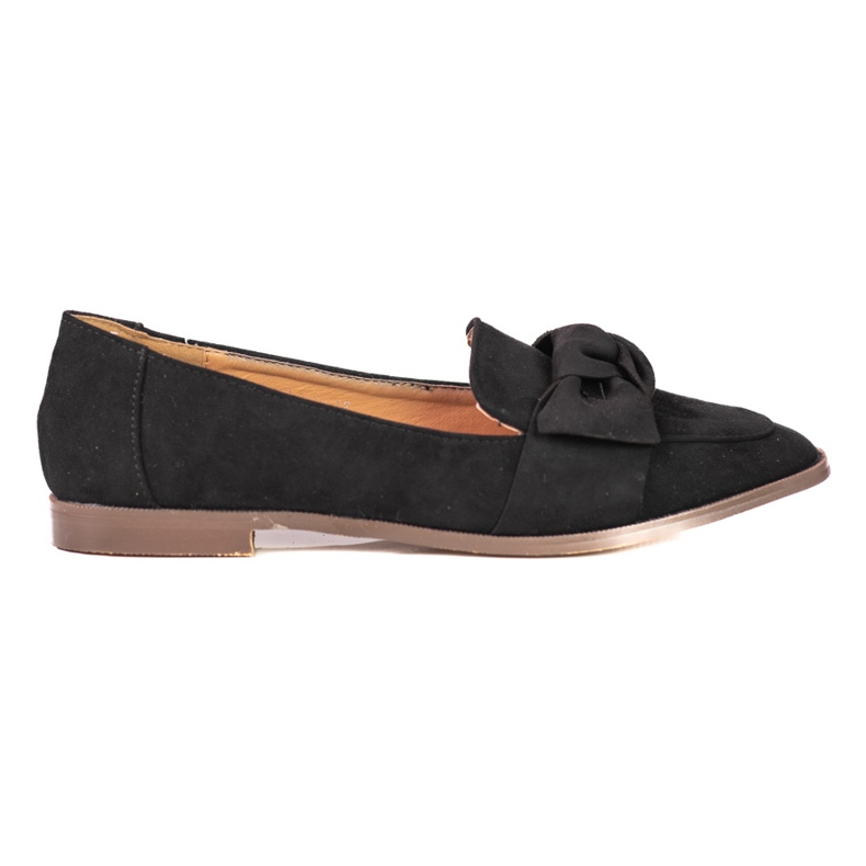 Mocasines de mujer Shelovet fabricados en ante ecológico negro