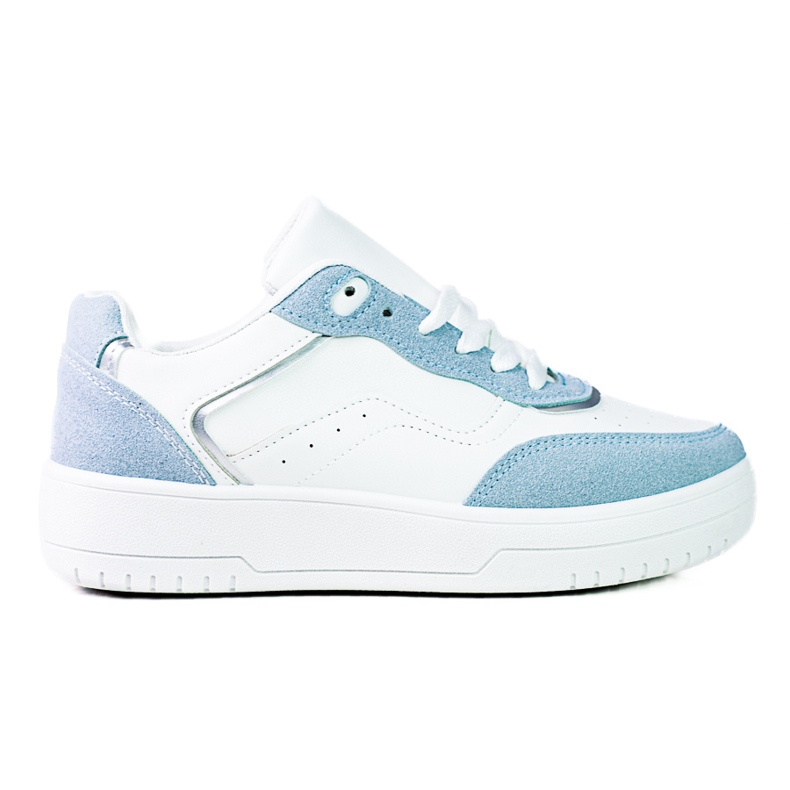 Zapatos deportivos Shelovet de mujer de moda en una plataforma blanca blanco azul