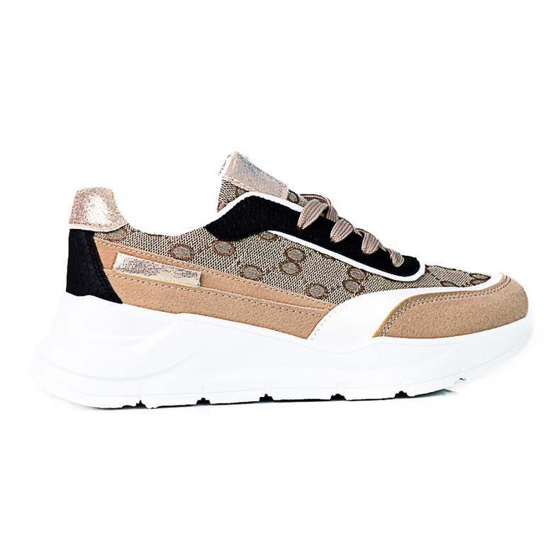 Zapatillas Shelovet para mujer en una gruesa plataforma beige. multicolor