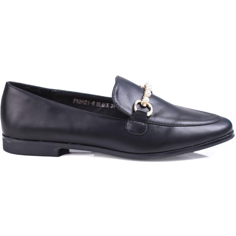 Mocasines mujer Shelovet negros con perlas Mocasines mujer Shelovet negros con perlas