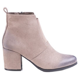 Botines de mujer beige con elástico Shelovet