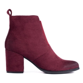 Botas de mujer granate sobre poste con elástico Shelovet rojo