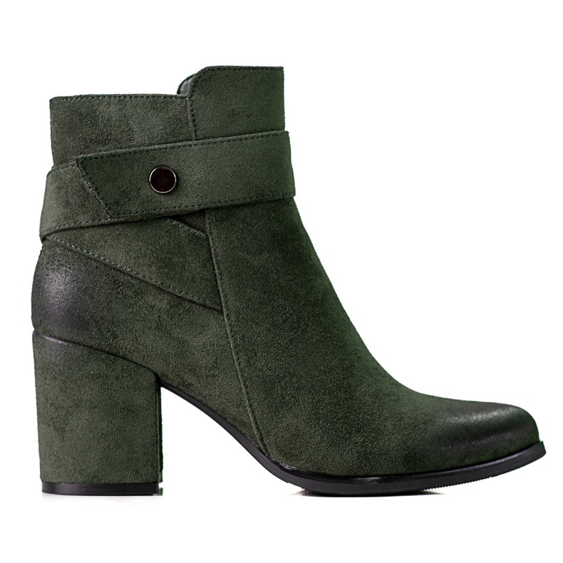 Botas de mujer color verde sobre poste fabricadas en ante ecológico Shelovet