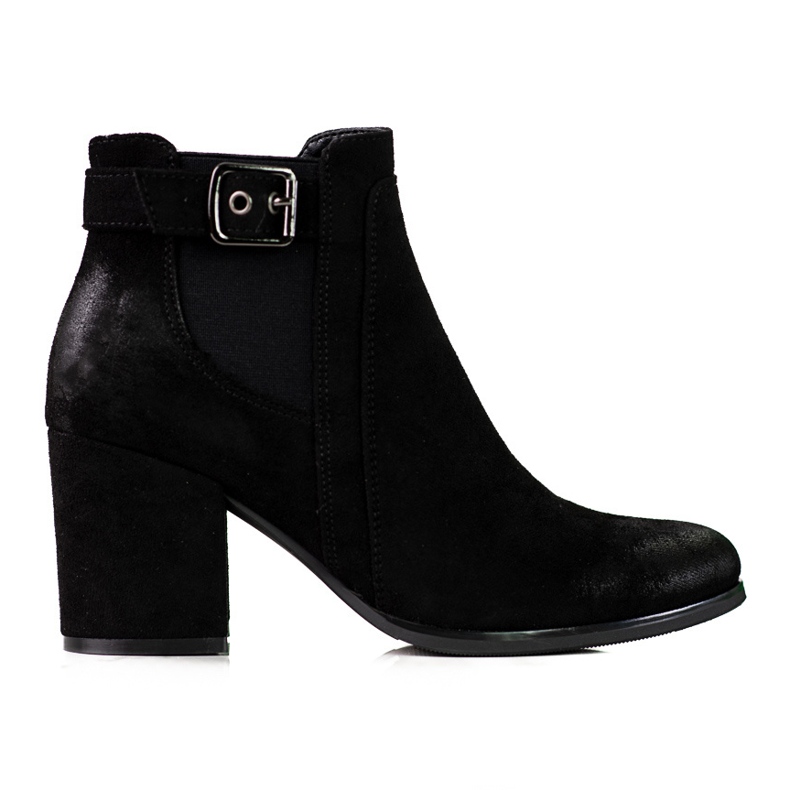 Botines Chelsea de ante negro para mujer en el puesto Shelovet