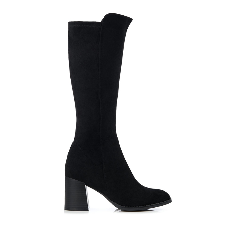 Botas Shelovet de mujer en color negro fabricadas en ante ecológico