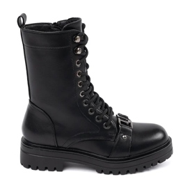 Botas de trabajo altas para mujer. negro