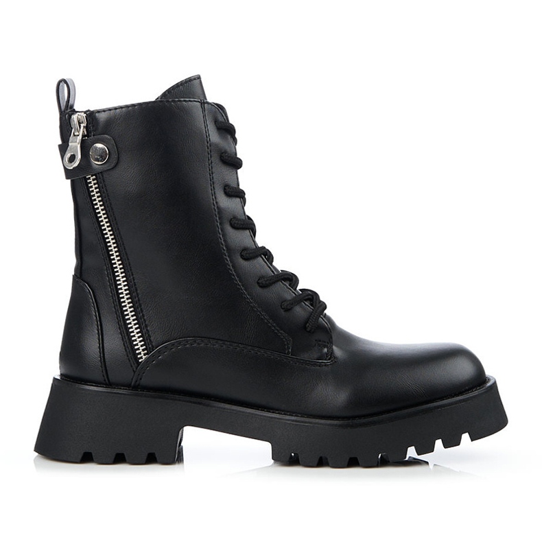 Workers de mujer en negro con cremallera Shelovet decorativa