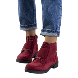 Botines Manoella granate burdeos rojo rojo