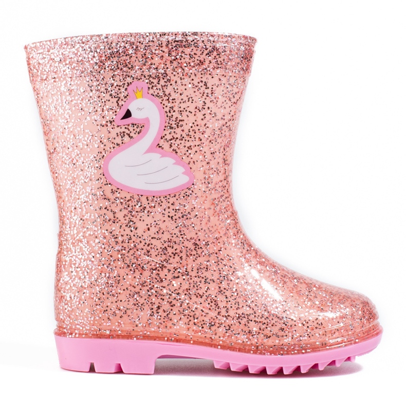 Botas de agua High Glitter Shelovet para niñas, rosa claro rosado